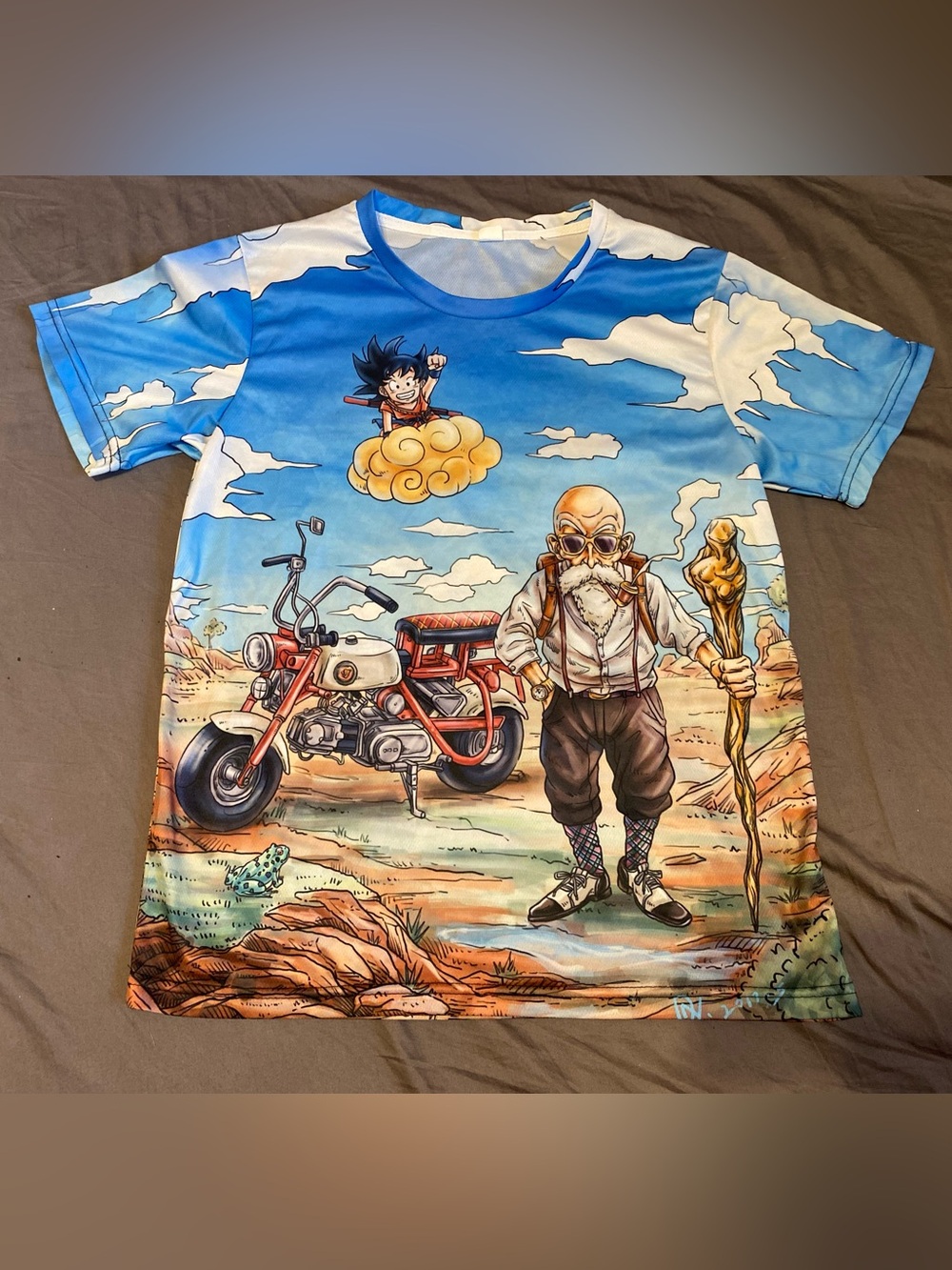 Dragon Ball Goku Master Roshi all-over print anime t-shirt, size small